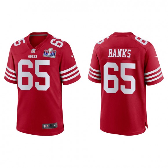49ers Aaron Banks Scarlet Super Bowl LVIII Game Jersey