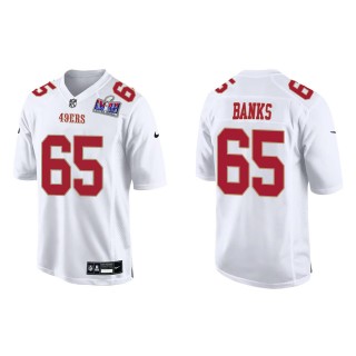 49ers Aaron Banks Tundra White Super Bowl LVIII Fashion Game Jersey