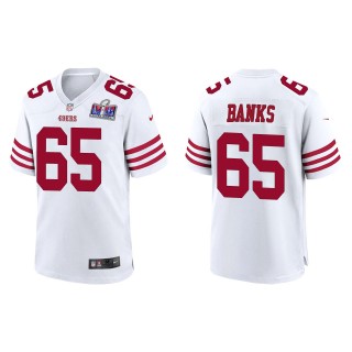 49ers Aaron Banks White Super Bowl LVIII Game Jersey