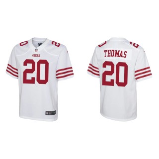 Youth 49ers Ambry Thomas Game White Jersey
