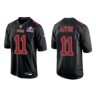 49ers Brandon Aiyuk Black Super Bowl LVIII Carbon Fashion Game Jersey