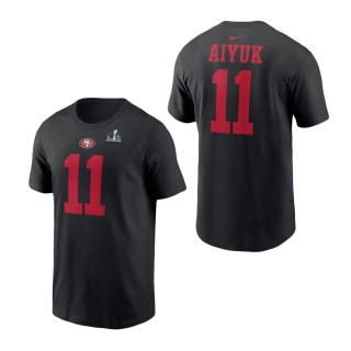 San Francisco 49ers Brandon Aiyuk Black Super Bowl LVIII Patch Player T-Shirt