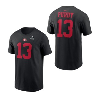 San Francisco 49ers Brock Purdy Black Super Bowl LVIII Patch Player T-Shirt