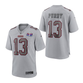 San Francisco 49ers Brock Purdy Gray Super Bowl LVIII Atmosphere Fashion Game Jersey