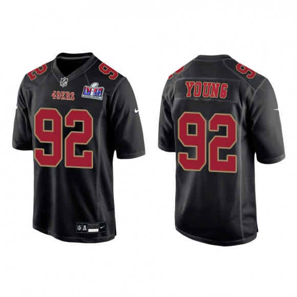 49ers Chase Young Black Super Bowl LVIII Carbon Fashion Game Jersey