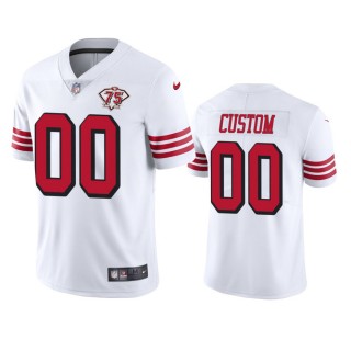 San Francisco 49ers Custom White 75th Anniversary Throwback Limited Jersey