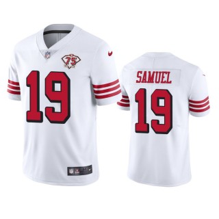 San Francisco 49ers Deebo Samuel White 75th Anniversary Throwback Limited Jersey