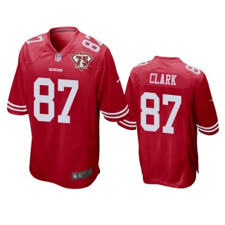 San Francisco 49ers Dwight Clark Scarlet 75th Anniversary Patch Game Jersey