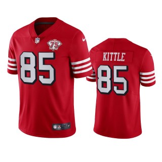 San Francisco 49ers George Kittle Scarlet 75th Anniversary Alternate Vapor Limited Jersey