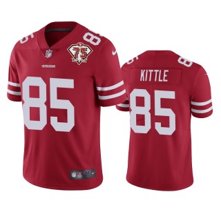 San Francisco 49ers George Kittle Scarlet 75th Anniversary Patch Limited Jersey