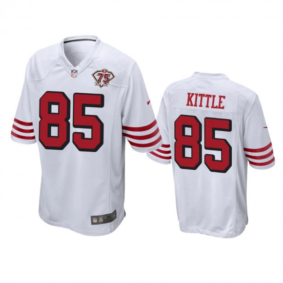 San Francisco 49ers George Kittle White 75th Anniversary Throwback Game Jersey