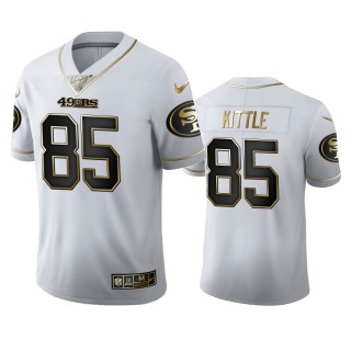George Kittle 49ers White 100th Season Golden Edition Jersey