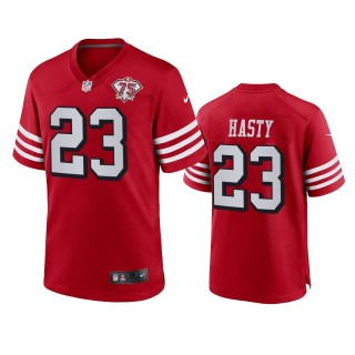 San Francisco 49ers JaMycal Hasty Scarlet 75th Anniversary Alternate Game Jersey