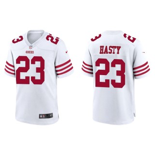 JaMycal Hasty 49ers Men's Game White Jersey
