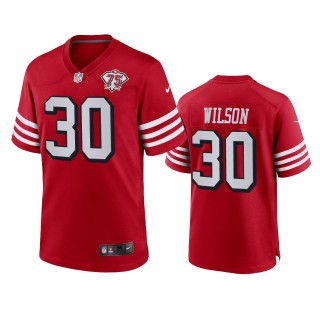 San Francisco 49ers Jeff Wilson Scarlet 75th Anniversary Alternate Game Jersey