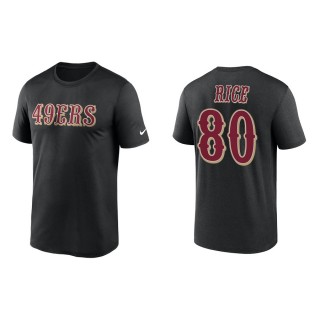 Jerry Rice 49ers Men's Wordmark Legend Black T-Shirt