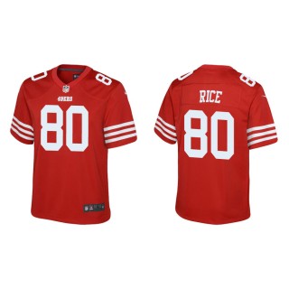 Youth 49ers Jerry Rice Game Scarlet Jersey