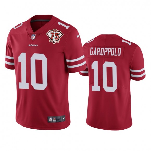 San Francisco 49ers Jimmy Garoppolo Scarlet 75th Anniversary Patch Limited Jersey