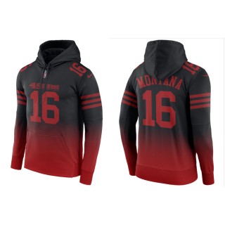 Joe Montana 49ers Men's Gradient Black Red Hoodie