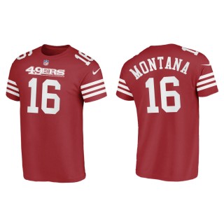 Joe Montana 49ers Men's Name & Number Scarlet T-Shirt
