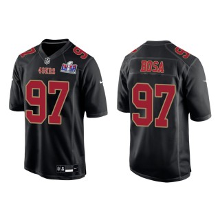 49ers Nick Bosa Black Super Bowl LVIII Carbon Fashion Game Jersey