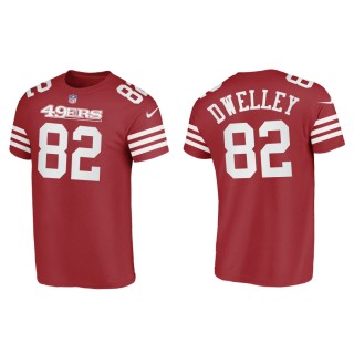Ross Dwelley 49ers Men's Name & Number Scarlet T-Shirt