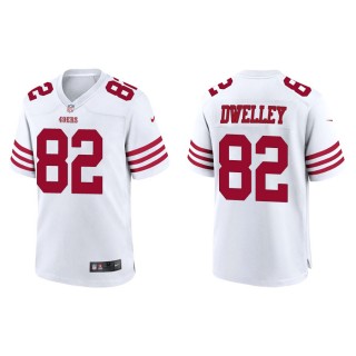 Ross Dwelley 49ers Men's Game White Jersey