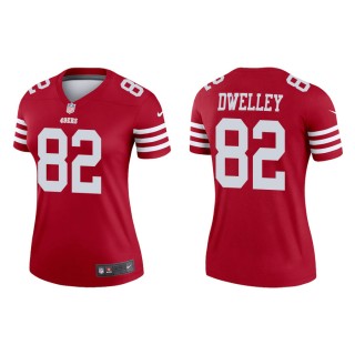 Women's 49ers Ross Dwelley Legend Scarlet Jersey