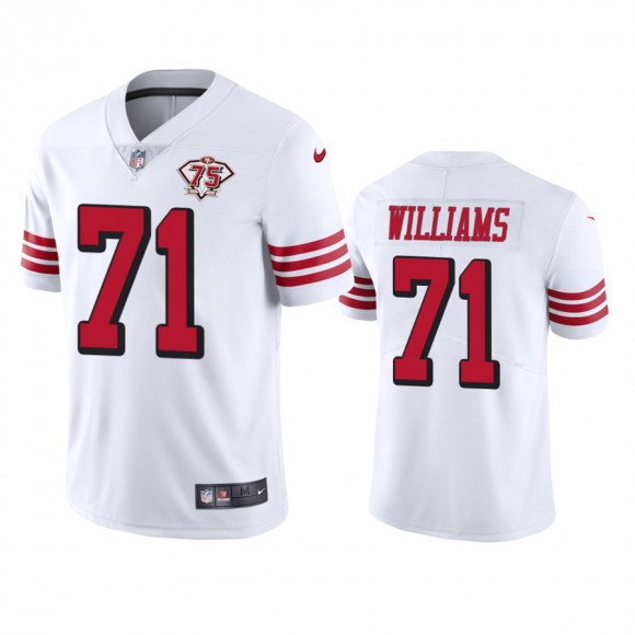 San Francisco 49ers Trent Williams White 75th Anniversary Throwback Limited Jersey