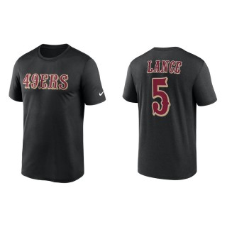 Trey Lance 49ers Men's Wordmark Legend Black T-Shirt