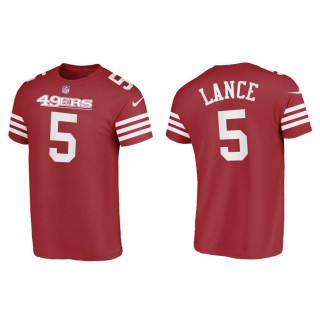 Trey Lance 49ers Men's Name & Number Scarlet T-Shirt