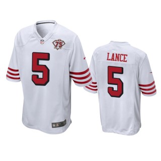 San Francisco 49ers Trey Lance White 75th Anniversary Throwback Game Jersey