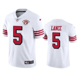 San Francisco 49ers Trey Lance White 75th Anniversary Throwback Limited Jersey