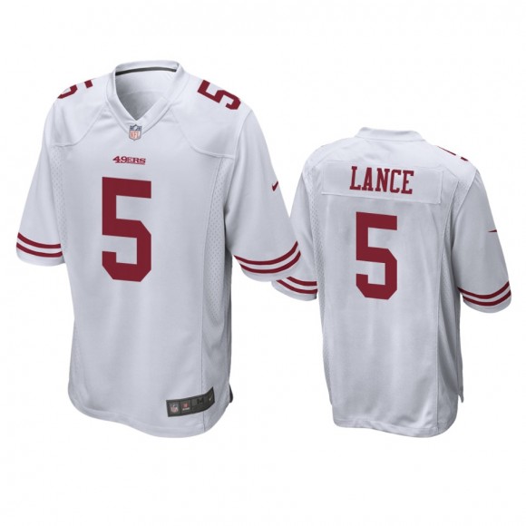 San Francisco 49ers Trey Lance White 2021 NFL Draft Game Jersey