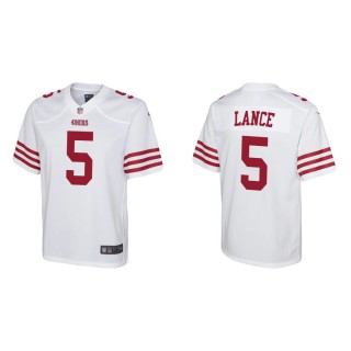 Youth 49ers Trey Lance Game White Jersey