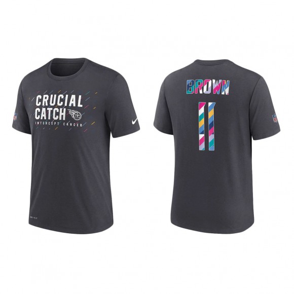 A.J. Brown Tennessee Titans Nike Charcoal 2021 NFL Crucial Catch Performance T-Shirt