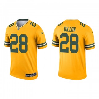A.J. Dillon Gold 2021 Inverted Legend Packers Jersey