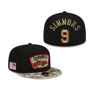 Men's Isaiah Simmons Arizona Cardinals Black Camo 2021 Salute To Service 59FIFTY Fitted Hat