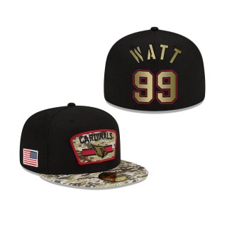 Men's J.J. Watt Arizona Cardinals Black Camo 2021 Salute To Service 59FIFTY Fitted Hat
