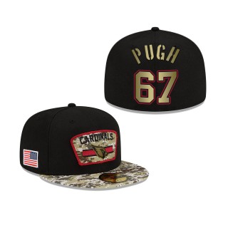 Men's Justin Pugh Arizona Cardinals Black Camo 2021 Salute To Service 59FIFTY Fitted Hat