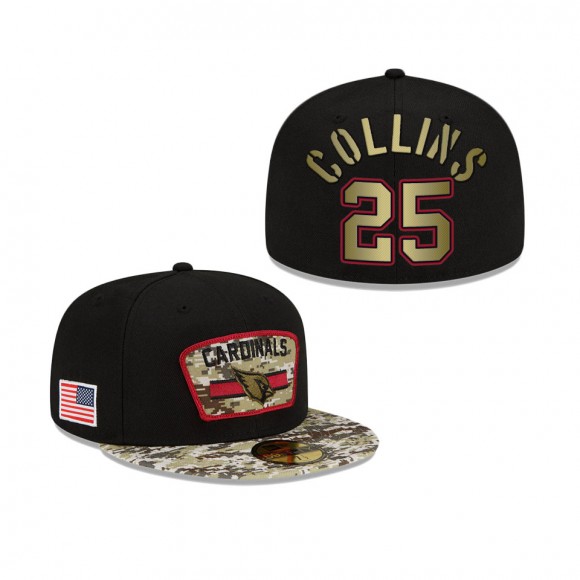 Men's Zaven Collins Arizona Cardinals Black Camo 2021 Salute To Service 59FIFTY Fitted Hat