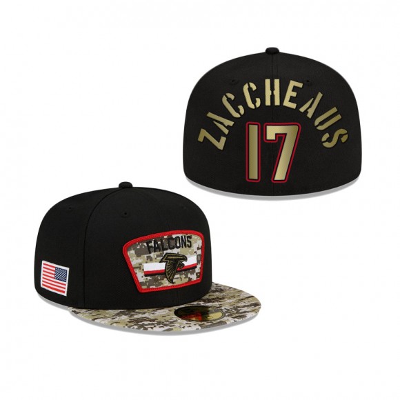 Men's Olamide Zaccheaus Atlanta Falcons Black Camo 2021 Salute To Service 59FIFTY Fitted Hat
