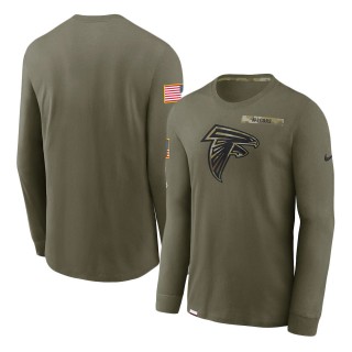 2021 Salute To Service Falcons Olive Performance Long Sleeve T-Shirt
