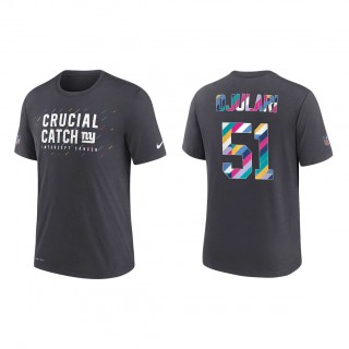 Azeez Ojulari New York Giants Nike Charcoal 2021 NFL Crucial Catch Performance T-Shirt