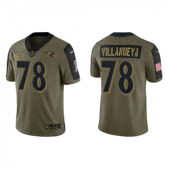 Men's Alejandro Villanueva Baltimore Ravens Olive 2021 Salute To Service Limited Jersey