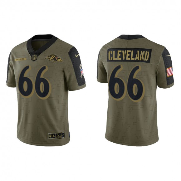 Men's Ben Cleveland Baltimore Ravens Olive 2021 Salute To Service Limited Jersey
