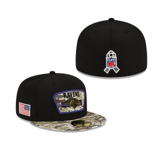 2021 Salute To Service Ravens Black Camo 59FIFTY Fitted Hat