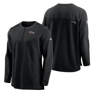 Baltimore Ravens Nike Black Sideline Half-Zip UV Performance Jacket