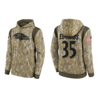 Men's Gus Edwards Baltimore Ravens Camo 2021 Salute To Service Therma Hoodie