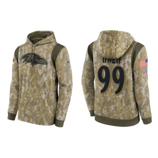 Men's Jayson Oweh Baltimore Ravens Camo 2021 Salute To Service Therma Hoodie